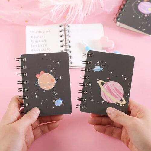 A7 Dream Planet Cute Mini Portable Coil Notepad Diary Book Exercise Book Escolar Papelaria School Office Supply