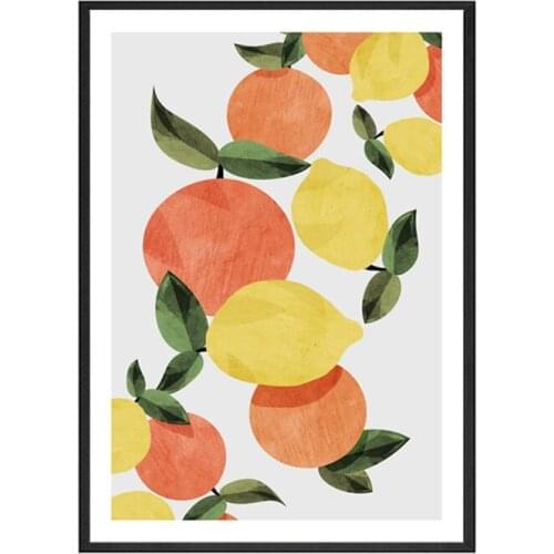 Abstract Fruits Orange Lemon Tree Canvas Painting Wall Art Watercolor Picture Posters Print for Living Room Corridor Decoration