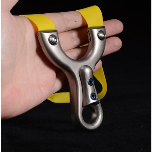 Big power Small Slingshot Stainless Steel professional Hunting Catapult with Rubber Band Free Tie Shooting Sling Shot 2019 New