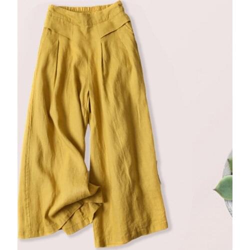 Summer Women Pants Pockets High Waist Wide Leg Loose Thin Slacks Trousers for Womens Trousers New Spring And Summer Daily Life
