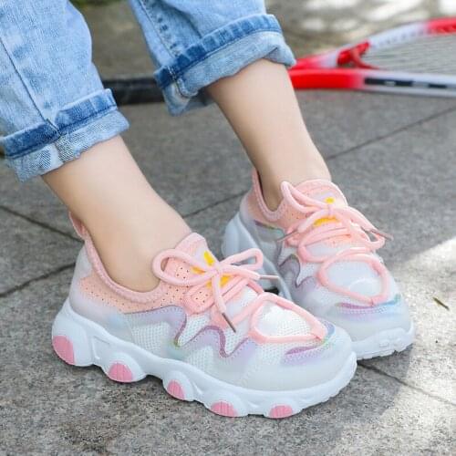 Children sports shoes, girls' mesh casual shoes, girls' students lightweight shoes baby shoes kids shoes for girl sneakers
