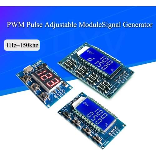 Signal Generator PWM Pulse Frequency Duty Cycle Adjustable Module LCD Display 1Hz-150Khz 3.3V-30V PWM Board Module