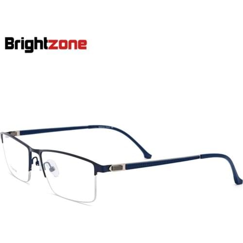 Qualitied Special Hinge Half Rim Square Spectacle Frame Business Affairs Eye Glasses Frame Man Titanium Alloy Lens Width 58mm