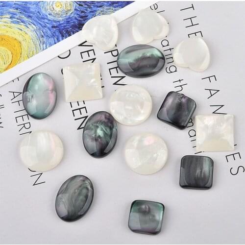 Resin flat back beads 50pcs/lot geometry square/round/oval/heart shape diy jewelry earring accessory