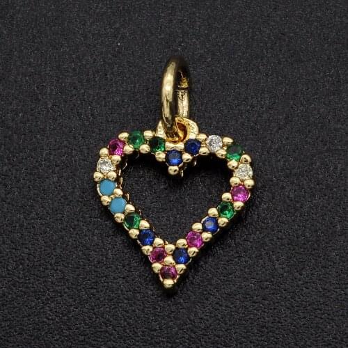11x10mm 100% CZ Zircon DIY Jewelry Small Heart Charm Pendant Wholesale Fashion Jewellery Pendants Jewellery Accessories
