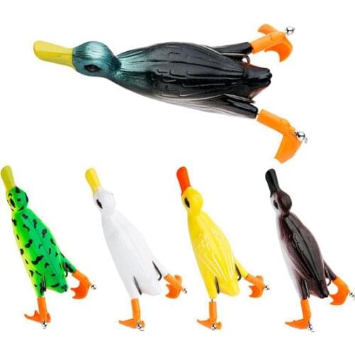 Hot Selling Lifelike Duckling Lures 110mm 23g Top Water Fishing Bait Hard ABS Plastic Rotating Duck Ice Fishing Bait