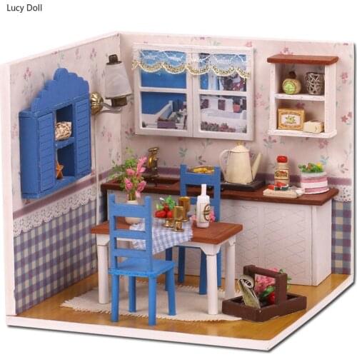 Small Diy Dollhouse 3D Wooden Mini Doll House Lifelike Handmade Miniature Dollhouses Kit Box Toys For Children Girls Xmas Gifts