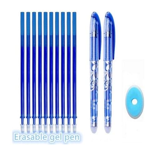 Erasable Pen Set Washable handle Blue Black Color Ink Writing Ballpoint Pens for School Office Stationery Supplies Exam Spare