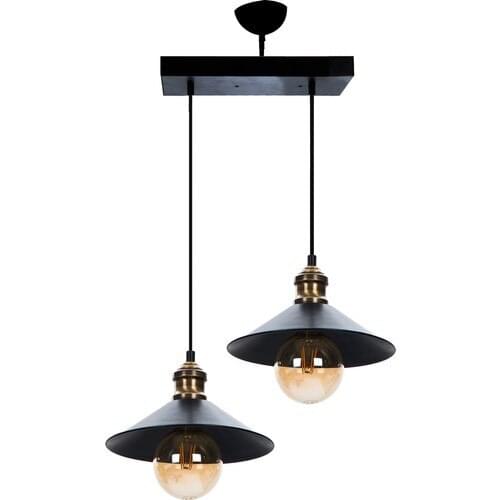 Apliqa Kelly 2'Li Black Gold Pendant Lamp Chandelier