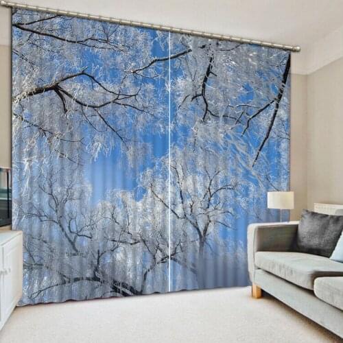 Custom 3d curtains Winter view for living room bedroom kitchen blackout curtains luxury stereoscopic curtains
