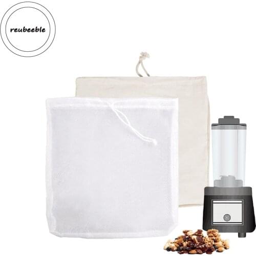 Circle Cotton Nut Milk Bag Drawstring Fine Mesh Filter Bag Food Strainer for Soy Milk Tea Cold Brew Coffee Fruit Juice Soup