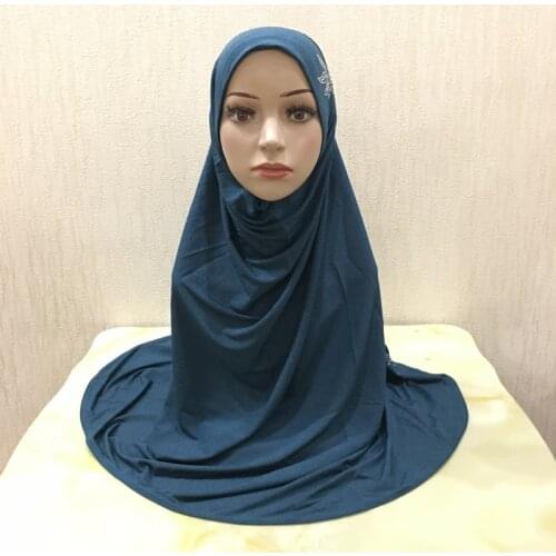 H122 Big size soft gauze fabric beautiful hijab muslim scarf islamic headscarf hat amira pull on headwrap