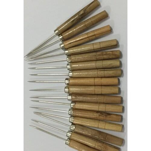 Free shipping Wooden handle awl \ one thousand pass \ positioning drill office awl drill, DIY tools. Cowhide Leather Tool