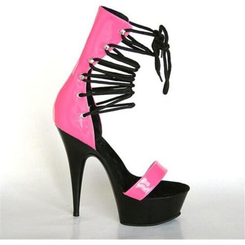 Club princess sexy 15 cm peep-toe high-heeled shoes, dinner show set-up appeal for womens Dance Shoes