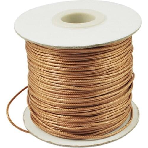 Pandahall Waxed Polyester Cord, Bead Cord, Goldenrod, 0.5mm
