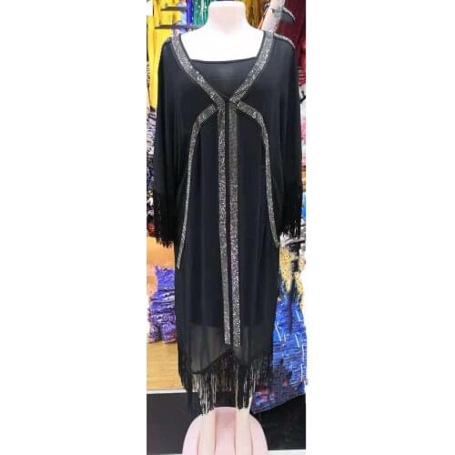 Womens Fashion Classic Design African Clothes Dashiki Abaya Chiffon Fabrics Hot Drilling Loose Versatile Dress Free Size