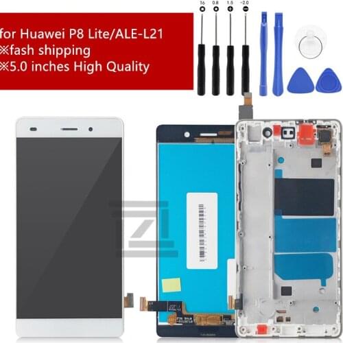 LCD For HUAWEI P8 Lite Display Touch Screen Digitizer assembly LCD For HUAWEI P8 Lite Display ALE-L21 P8LITE L04 with frame