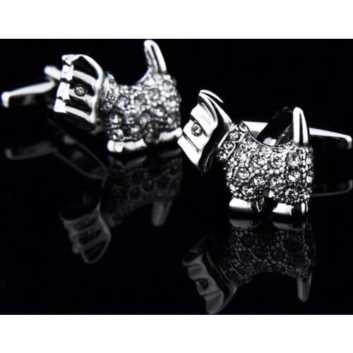 1 Pairs Dog Sleeve Nails Mens Shirt Cufflinks Silver Cuff Links Buttons Jewelry Clothing Accessories For Christmas Present