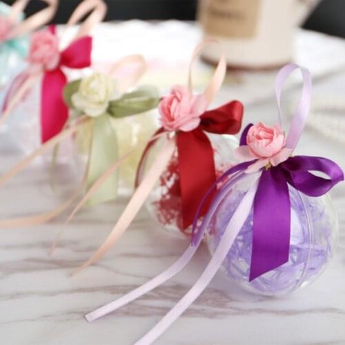 20pcs Christmas Decorations Ball Transparent Can Open Plastic Christmas Clear Bauble Ornament DIY Gift Present Party Supplies