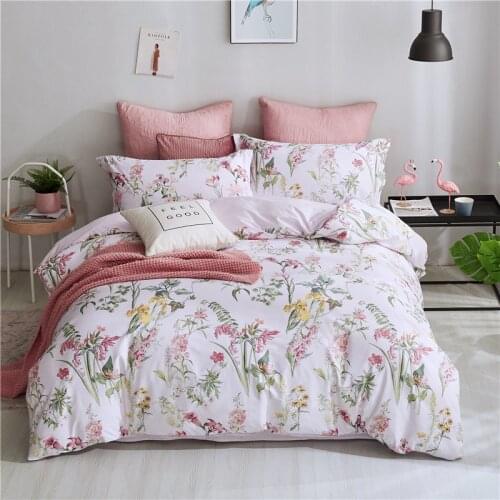 3pc Wildflowers Bedding Set Pillowcase Queen Simple Country Style Floral Duvet Cover King Full Twin Single Unique Design Soft