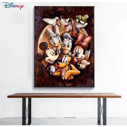 Disney 5D DIY Mickey and Minnie Diamond Painting Donald Duck Full Circle Diamond Embroidery Children Craft Home Decoration Gift