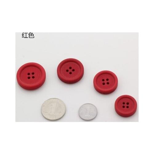 Free shipping 10pcs/lot Red 4-holes matte frosted buttons men and women windbreaker coat high-grade suit DIY buttons