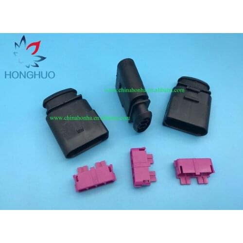 Free shipping 5sets 4 Pin Pigtail Plug Wiring Connector case for Golf Passat Beetle 1J0973824 1J0 973 803