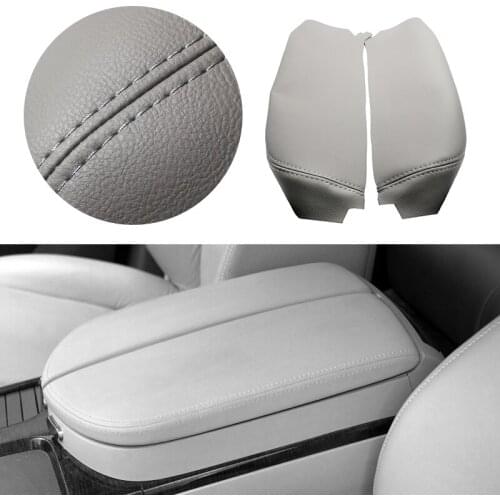 For Acura MDX 2007 2008 2009 2010 2011 2012 2013 Car-styling Center Armrest Console Box Microfiber Leather Cover 2pcs Color Gray