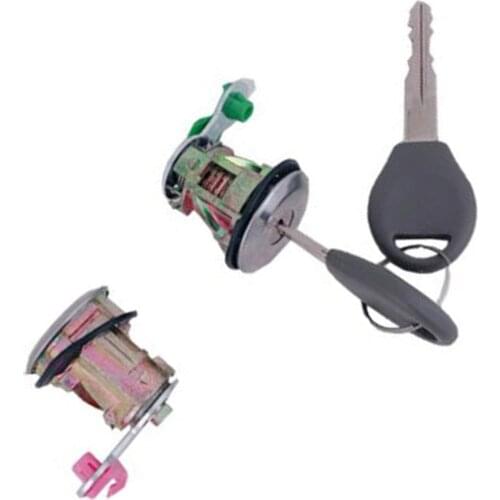 DL-121 Door Lock Cylinder with 2 Keys Fit for Nissan Altima 1998-2003 for Pathfinder 00-04 H0600-3S500 H0600-3J185 Silver
