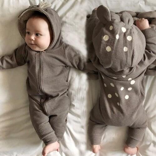 2020 Newborn Cartoon Animal Dot Ears Baby Clothes Infant Baby Romper Infant Girl Autumn Cute Boy Baby Romper Kid Jumpsuit