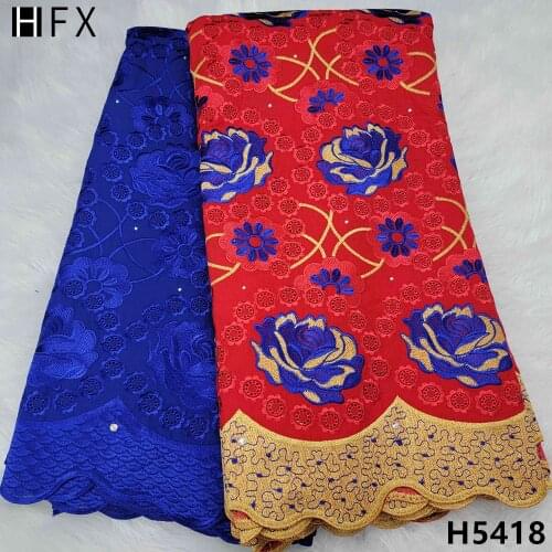 HFX New Arrival 2.5+2.5yards Swiss Voile 100% Cotton African Lace Fabric 2021 Swiss Voile In Switzerland For Sewing
