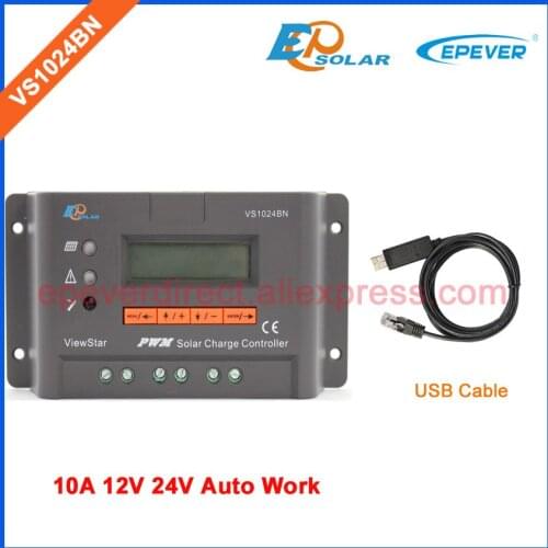 12V 24V Auto work VS1024BN New ViewStar series 10A 10amps PWM solar lcd display controller with USB cable RS485