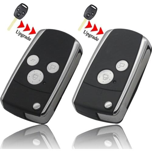 Kutery Upgrade Folding Car Key Shell For Honda Accord Civic CRV Pilot Fit Odyssey 2/3Buttons Remote Key Case Fob Cover