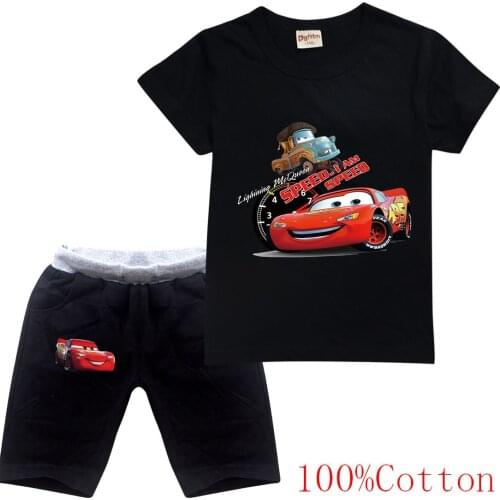 Summer Baby Tracksuit Kids Clothing Sets Baby Boys T-Shirt Fashion Sports Suits 95 Cars tshirts+Pants 2 Pcs Cotton Clothes