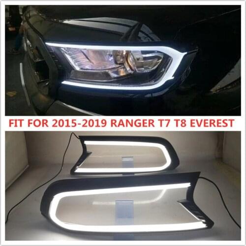Matte black led front head lamp Headlights cover for ford ranger T7 wildtrak everest endeavour 2016 2017 2018 2019