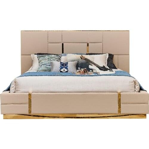 Modern Design Foshan Furniture Modern linen Fabric Super King Size Bed