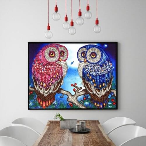 Cute Owl 5D Special Shaped Diamond Painting Embroidery Needlework Rhinestone Crystal Cross Craft Stitch Kit DIY