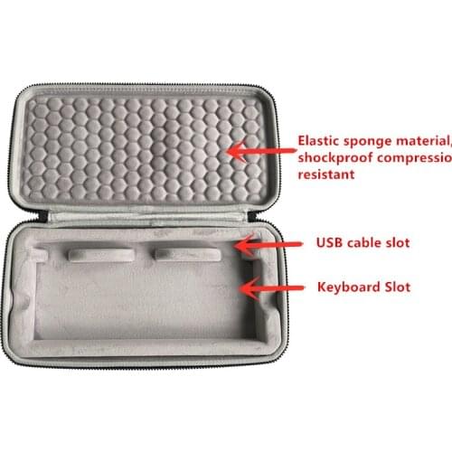 Fashion EVA Hard Protective Storage Box for TBKB GK61 GK64 GK87 GK108 Bluetooth Keyboard Bag