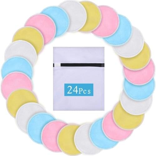 Washable Layer Bamboo Cotton Pad Reusable Makeup Remover Pads Facial Wipe Pads Skin Cleansing Toner Face Makeup Washing Pads