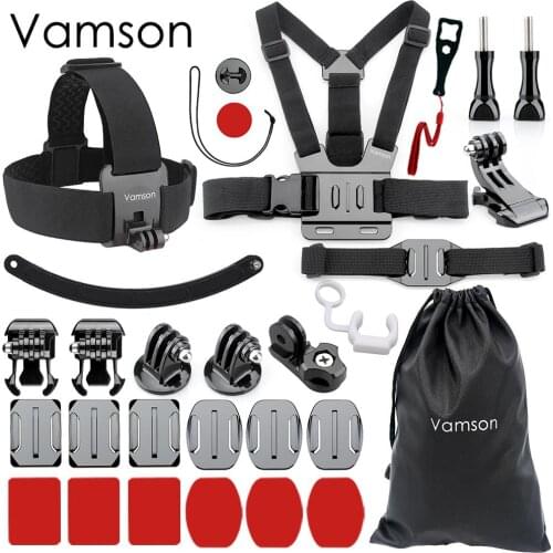 Vamson for Gopro Hero7 6 5 4 Accessories Set Storage Bag Chest Strap Box Adapter Mount for Xiaomi YI for SJCAM Camera VS149B