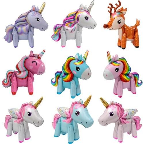 New 3D Cartoon Animal Horse Balloons Aluminum Foil Balloon Colorful Three-dimensional