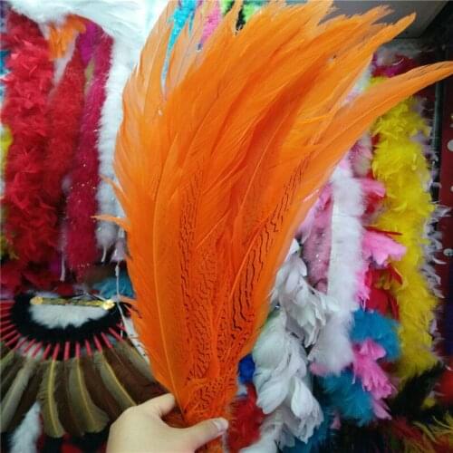 Wholesale 50pcs/lot Natural Silver Chicken Pheasant Tail Feathers 24-26inch/60-65cm Party DIY Decoration Plumas De Faisan