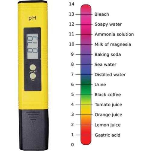 2PCS PH Meter Tester Pen Soil Water PH Value Detector Monitor 0.00-14.00ph Precision glass probe Water Quality tester