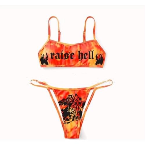 Sexy Bathing Suit Women Clothes Bikini Set New 2021 Print Feral Swimsuit Whimsy Female Polyester Indoor May Beach Free Shipping