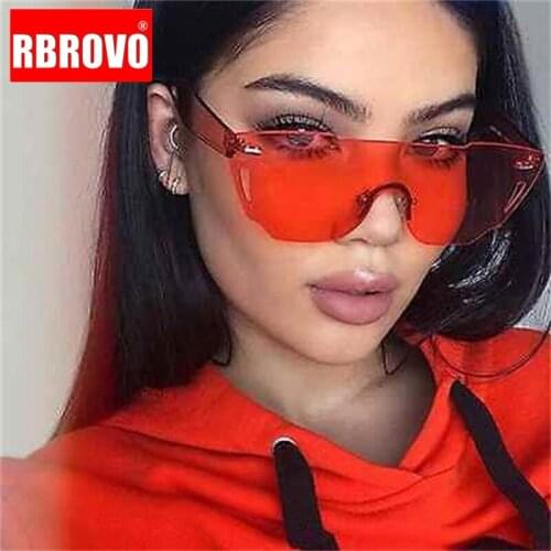 RBROVO 2021 One-piece Sunglasses Women Brand Designer Luxury Man/Women Sun Glasses Classic Vintage Shopping Glasses UV400
