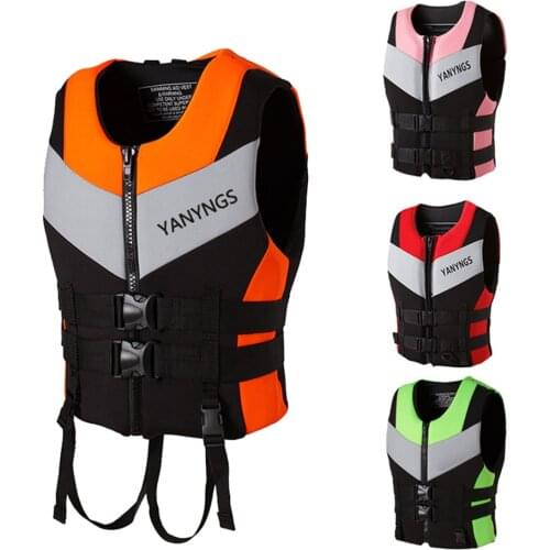 Adults Life Jacket Neoprene Safety Life Vest Water Sports Fishing Water Ski Vest Kayaking Boating Swimming Drifting Safety Vest