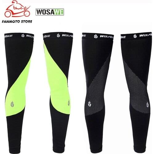 WOSAWE Unisex Thermal Fleece Moto Cycling Leg Warmers Winter Windproof Mountain Road Bike Motocross Bicycle Cycle Riding Legging