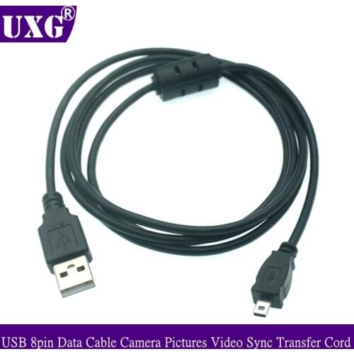 USB Data Cable Camera Data Charging Sync Transfer Cables Cord Wire 8pin for Nikon Olympus Fuji Sony MP3 hot sale cable 1.5M