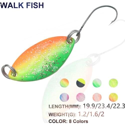 WALK FISH 1.2g/1.6g/2.0g Spoon Fishing Lure Sequins Baits Artificial Baits With Single Hook Winter ICE Sequins Fishing Baits