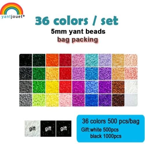 Yantjouet 5mm Yant Beads 36color/set Black White for Kid Hama Perler Bead Diy Puzzles High Quality Handmade Gift children Toy